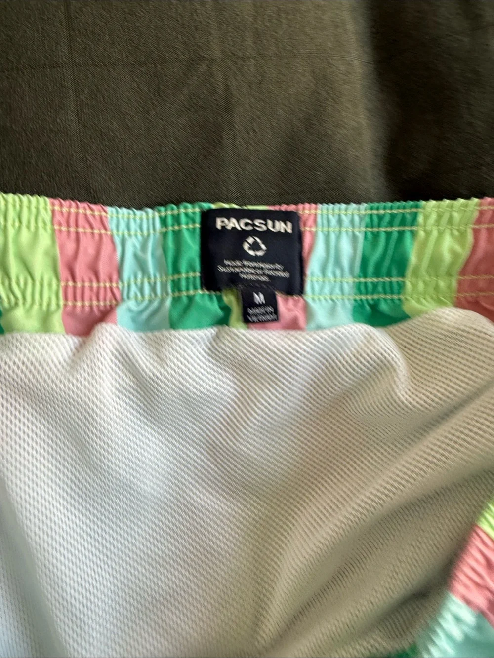 PacSun Pastel Stripe Swim Shorts - Mint, Pink, Light Blue & Lemon